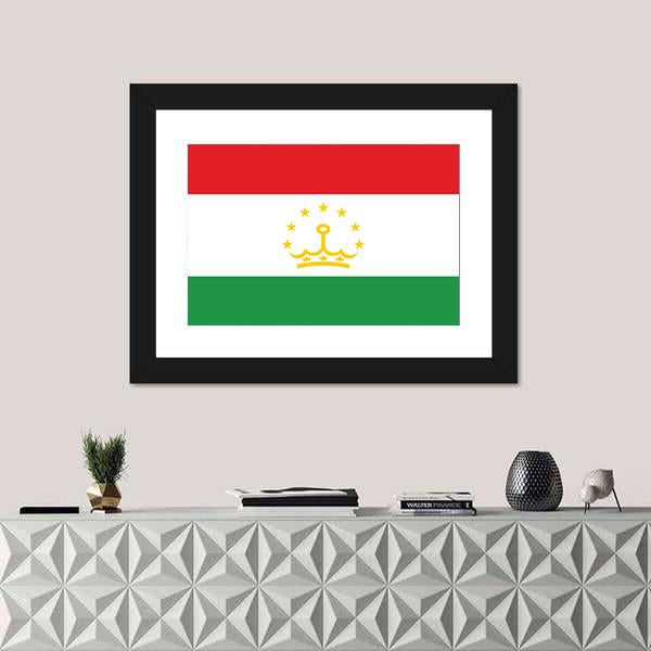 Tajikistan Flag Canvas Wall Art-3 Horizontal-Gallery Wrap-25" x 16"-Tiaracle