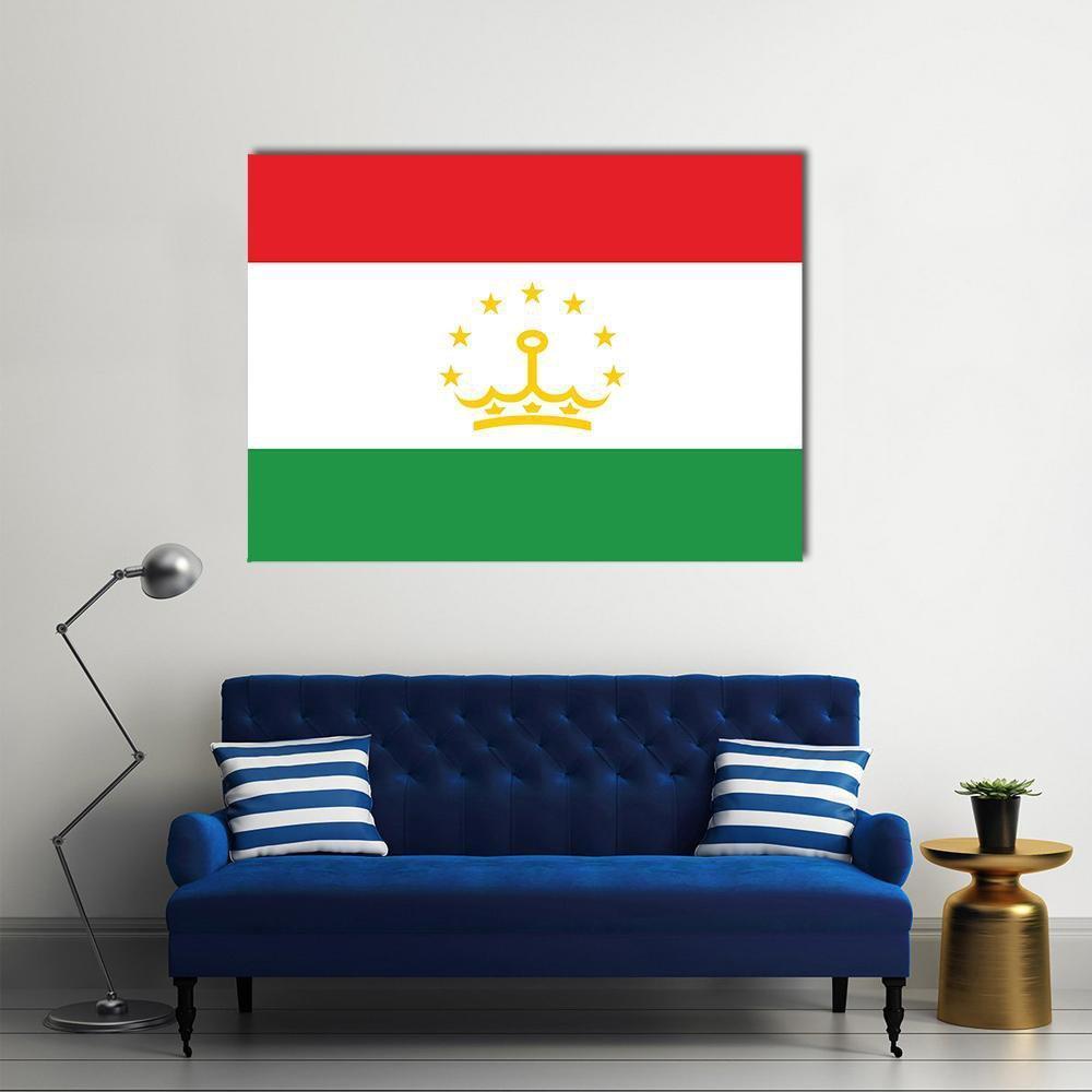 Tajikistan Flag Canvas Wall Art-1 Piece-Gallery Wrap-48" x 32"-Tiaracle