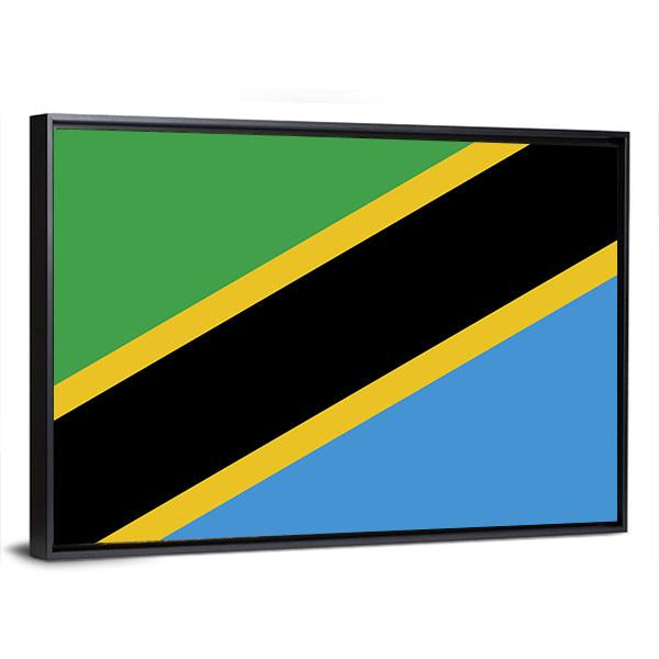 Tanzania Flag Canvas Wall Art-3 Horizontal-Gallery Wrap-25" x 16"-Tiaracle