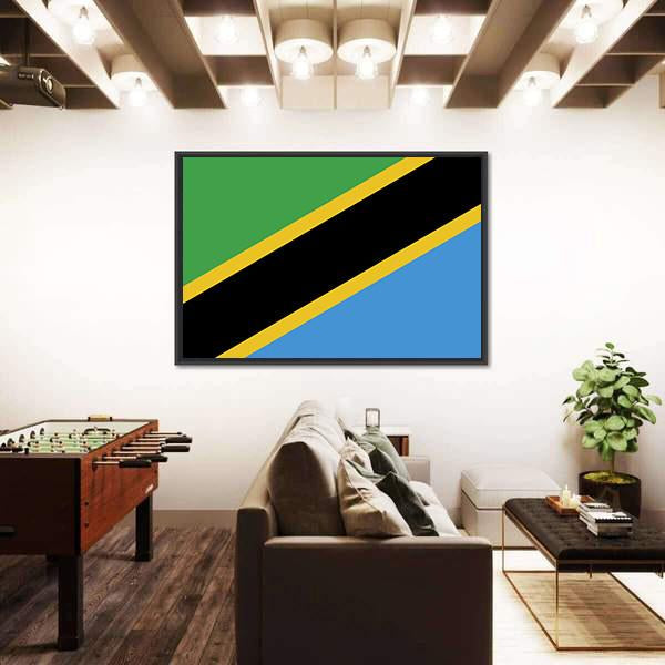 Tanzania Flag Canvas Wall Art-3 Horizontal-Gallery Wrap-25" x 16"-Tiaracle