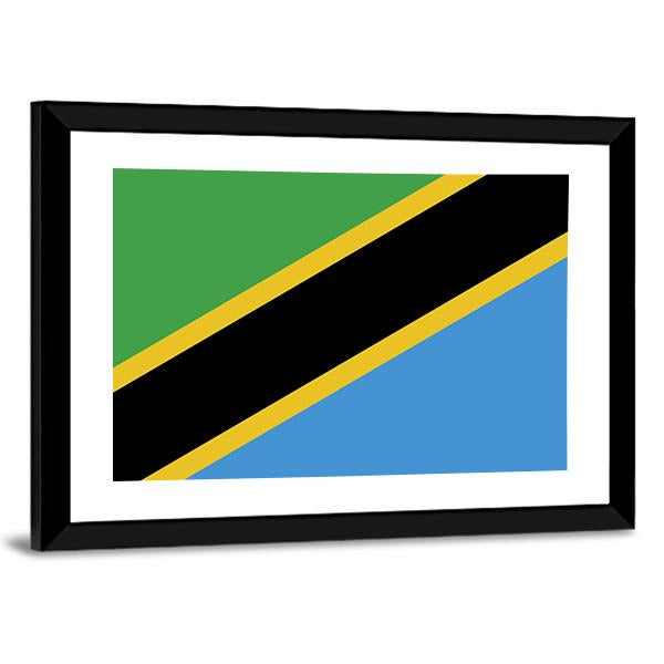 Tanzania Flag Canvas Wall Art-3 Horizontal-Gallery Wrap-25" x 16"-Tiaracle