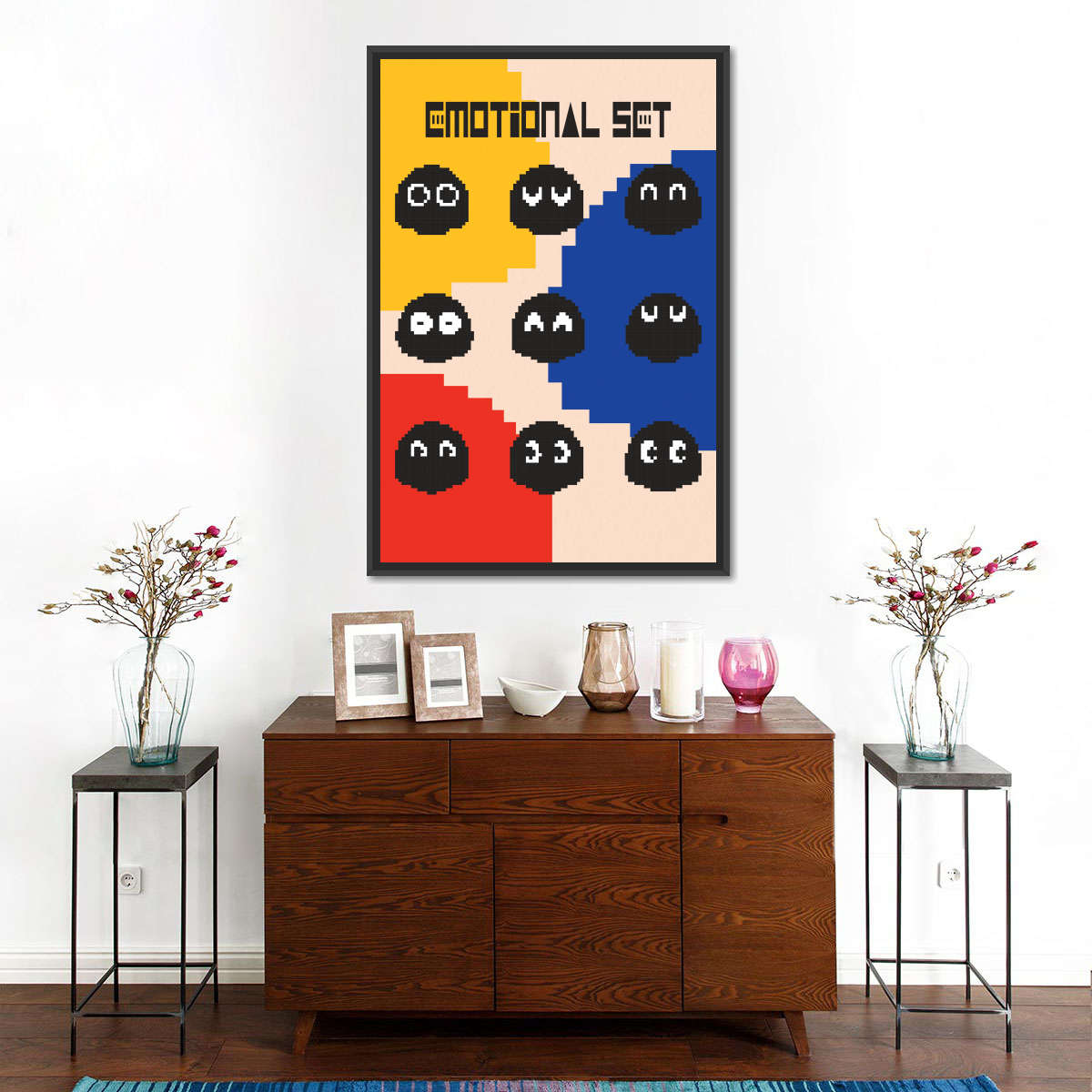 Pacman Ghosts Schwarze Wandkunst