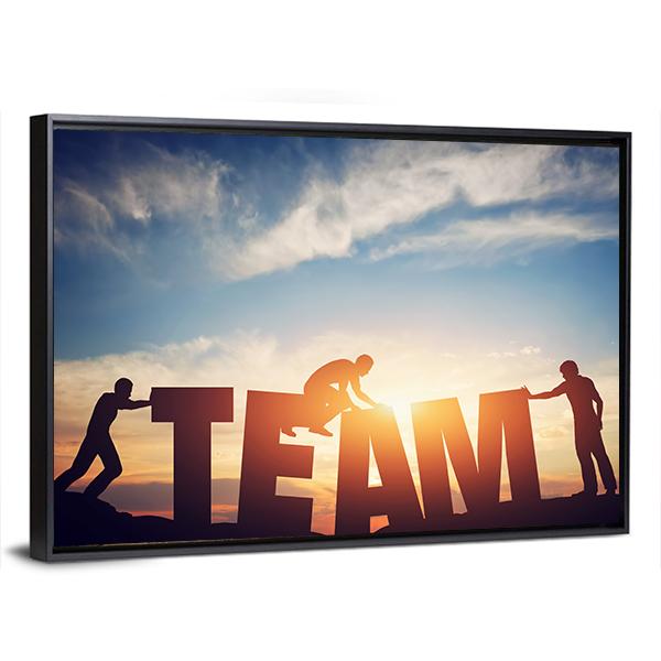 Teamwork Concept Canvas Wall Art-3 Horizontal-Gallery Wrap-25" x 16"-Tiaracle