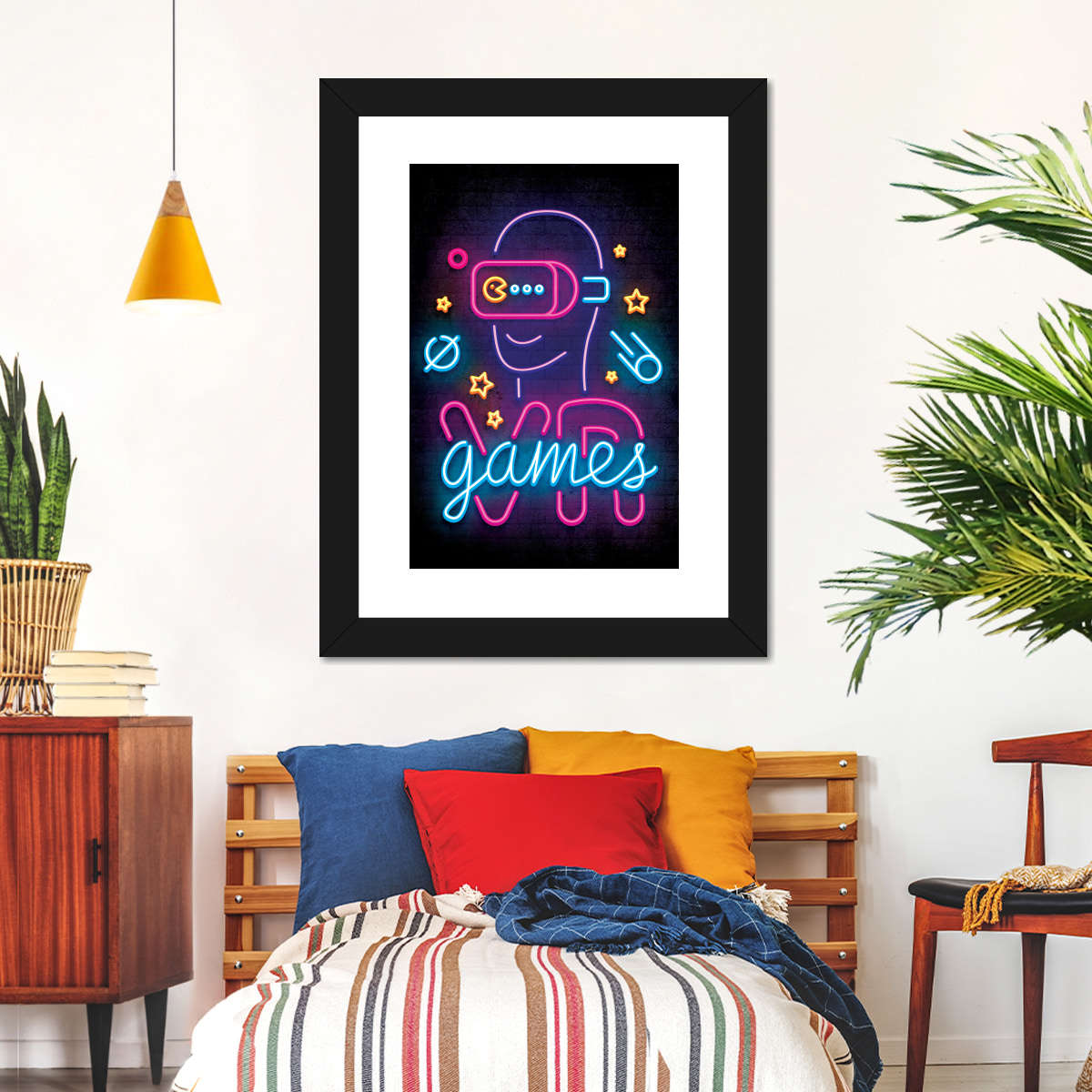 نیون وی آر گیمز وال آرٹ