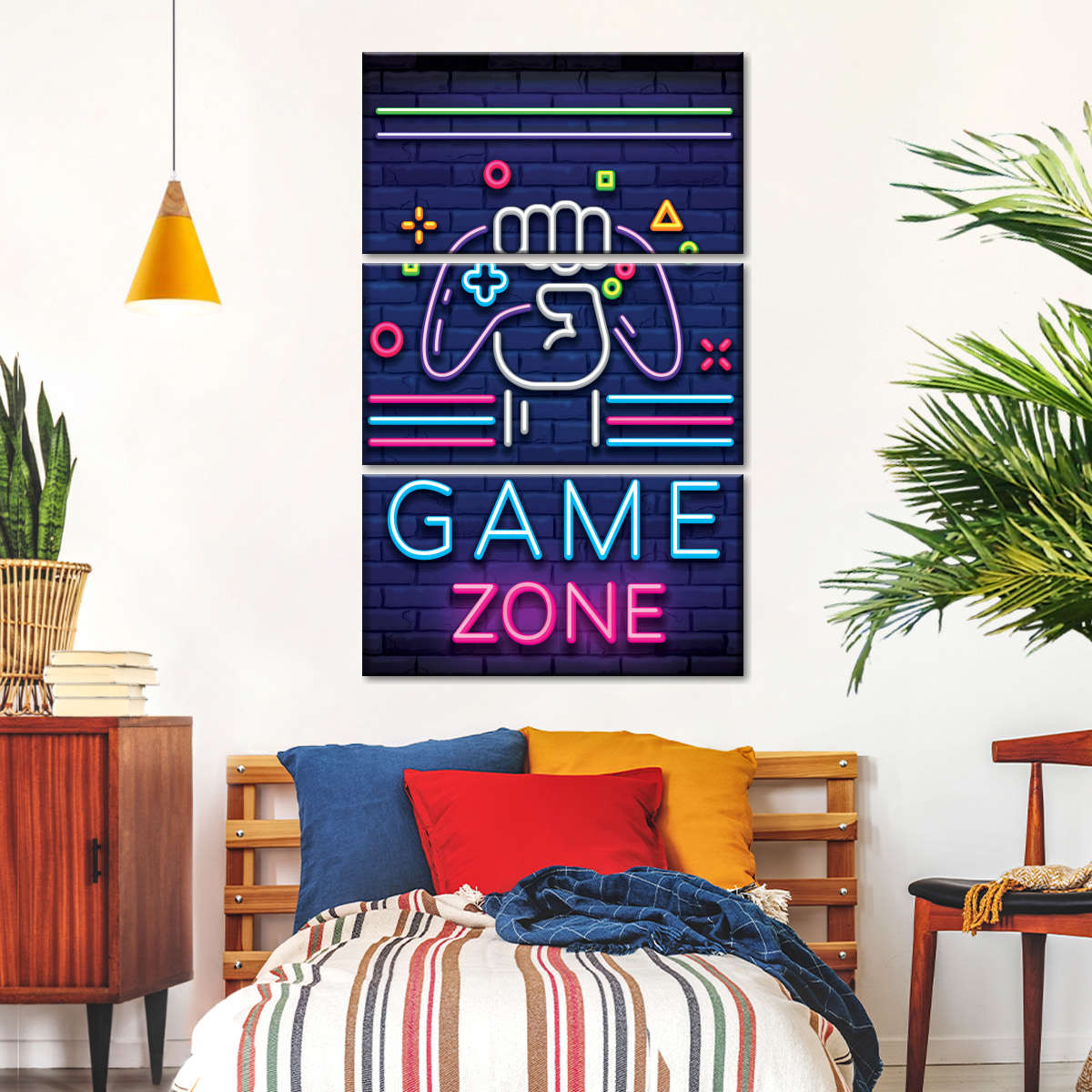 Neon -Spielzone Wandkunst