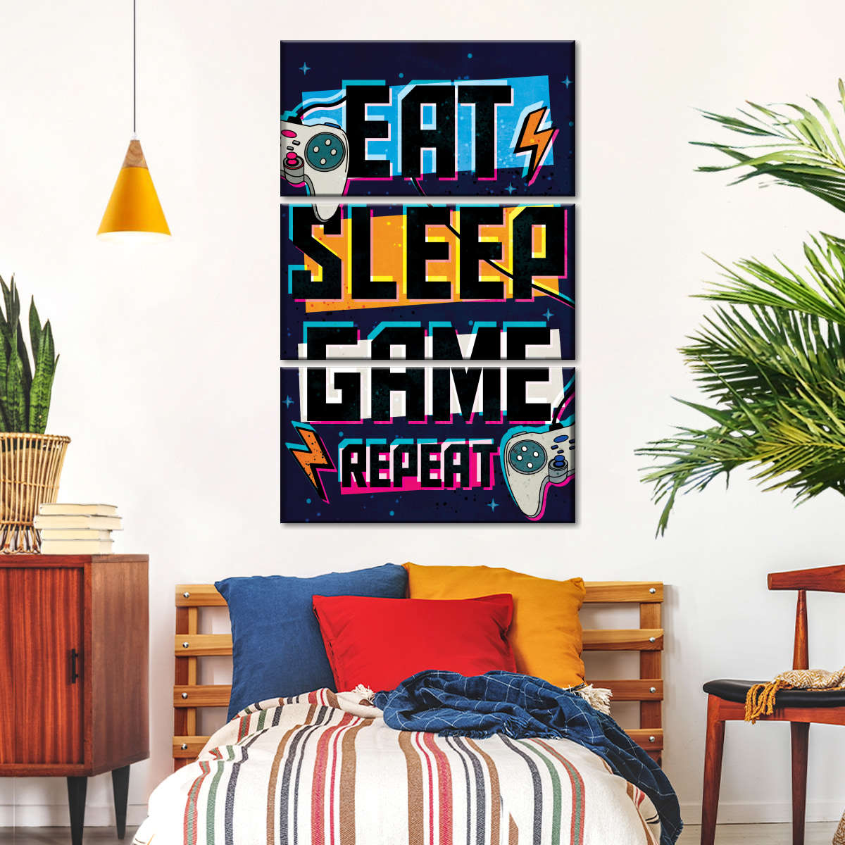 نیند گیم پوسٹر وال آرٹ کھائیں