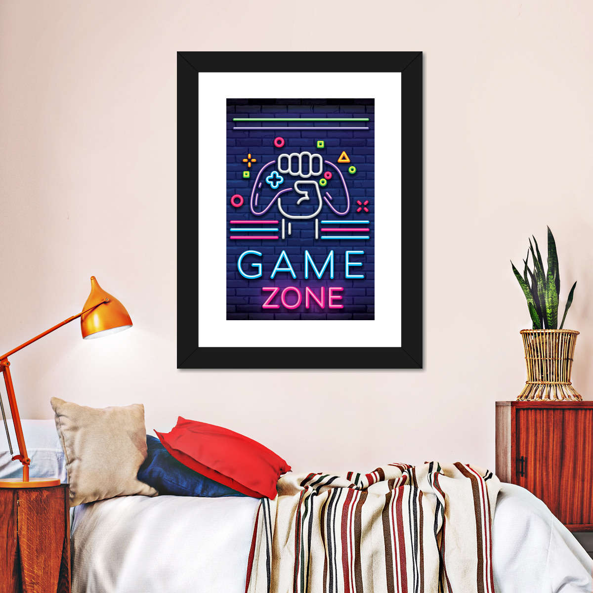 Neon -Spielzone Wandkunst