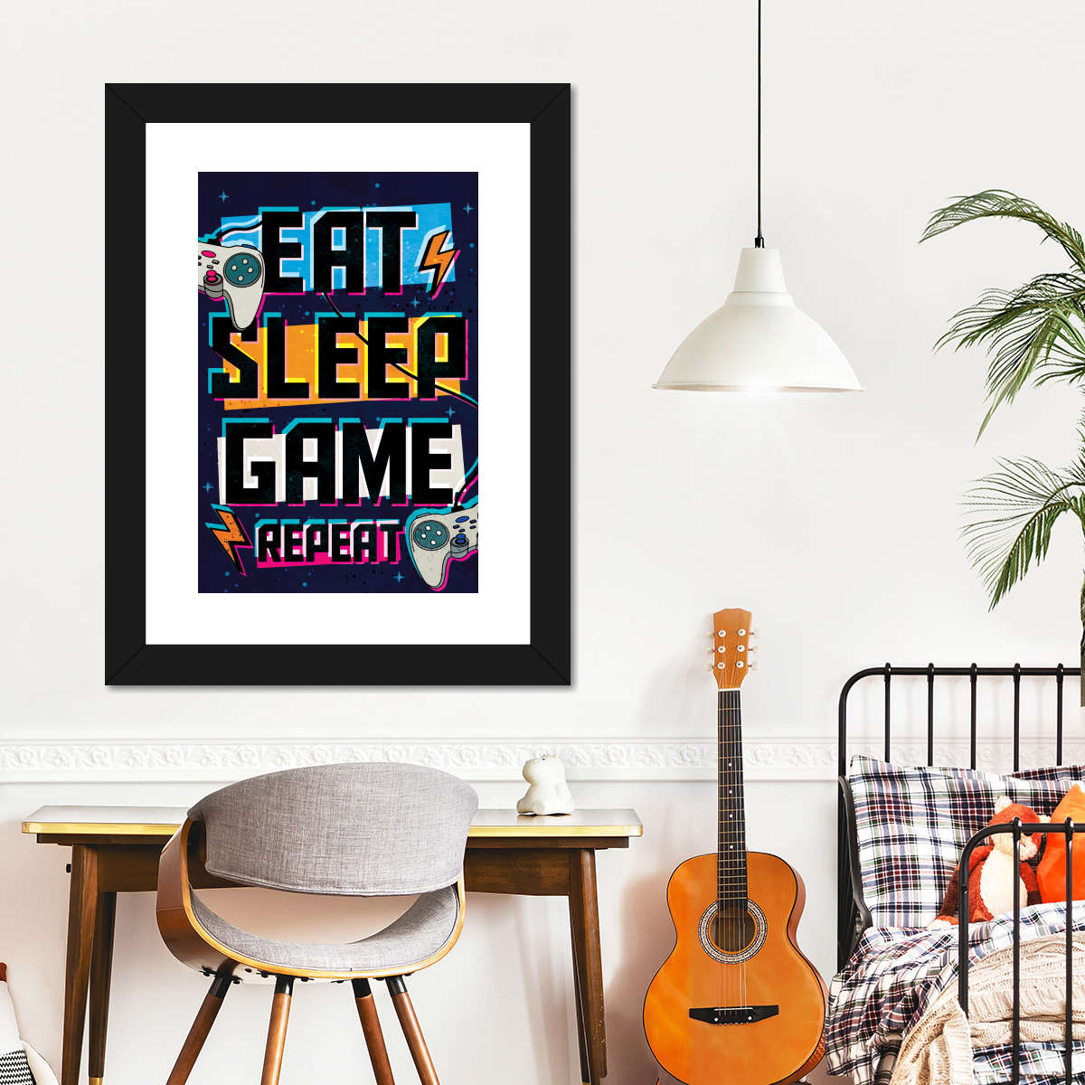 نیند گیم پوسٹر وال آرٹ کھائیں