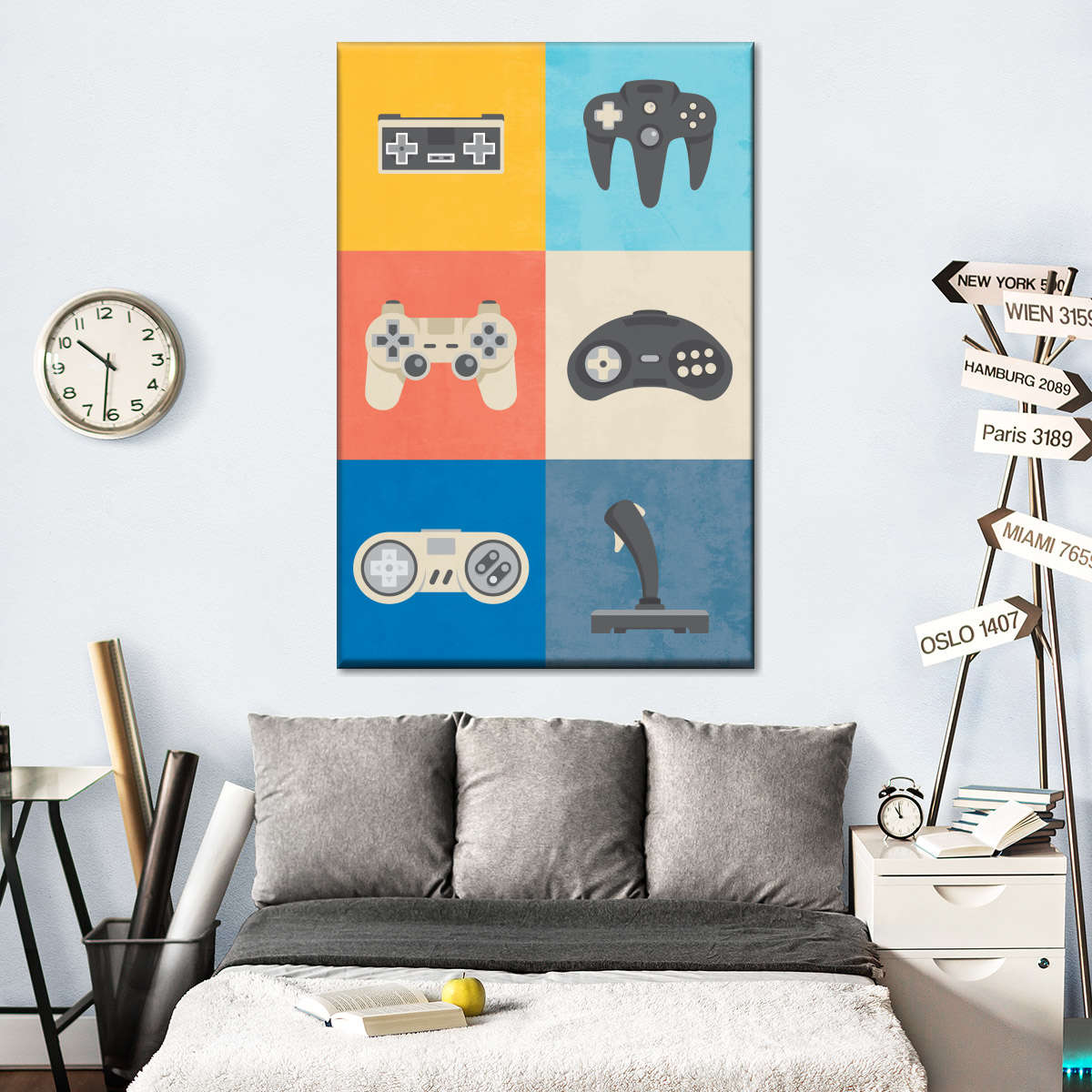 Ikonische Spielcontroller Wandkunst