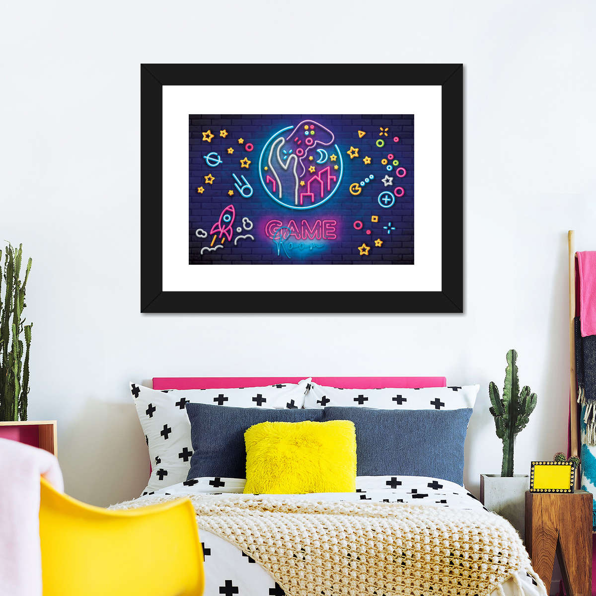 Spielzimmer Neonsymbole Wandkunst