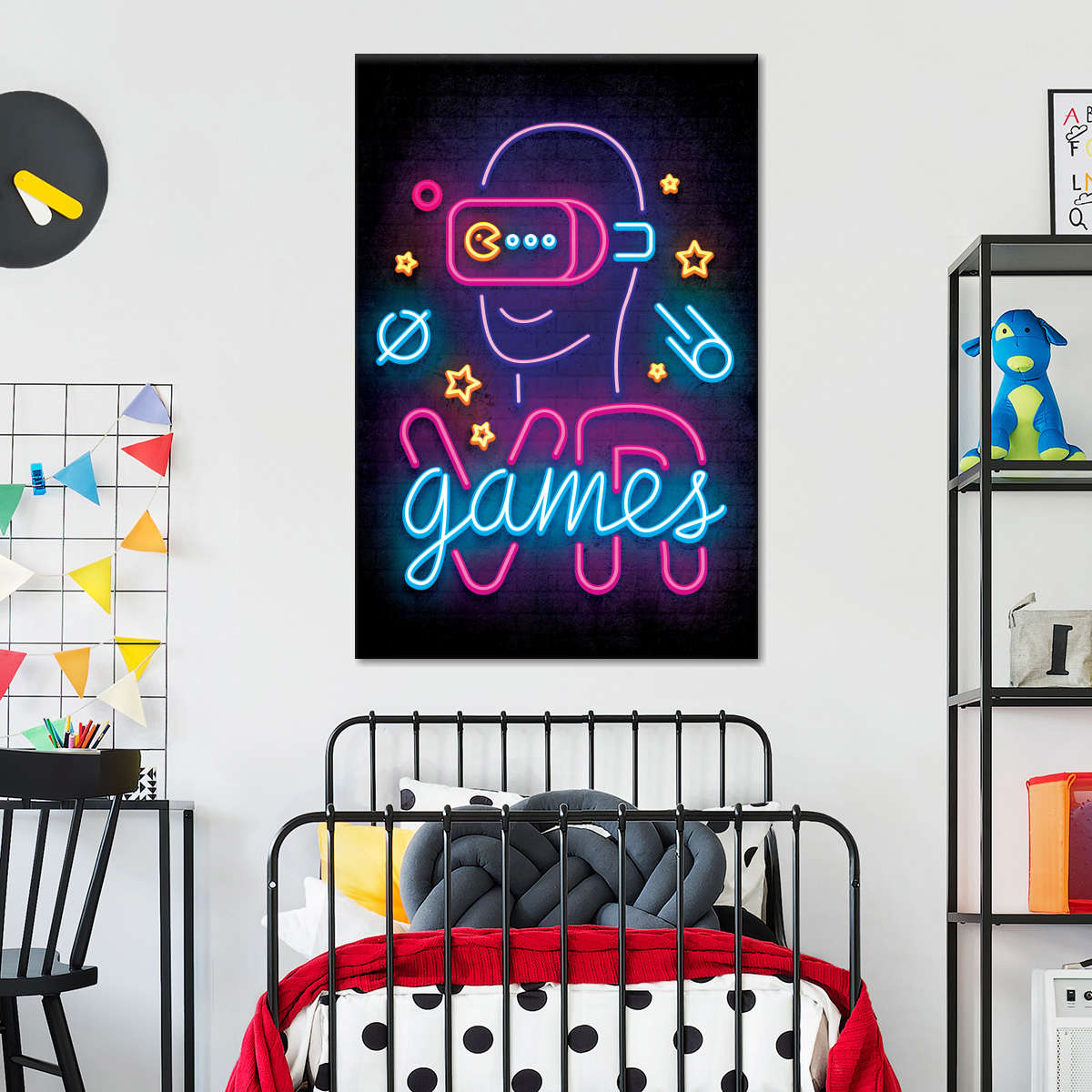 نیون وی آر گیمز وال آرٹ