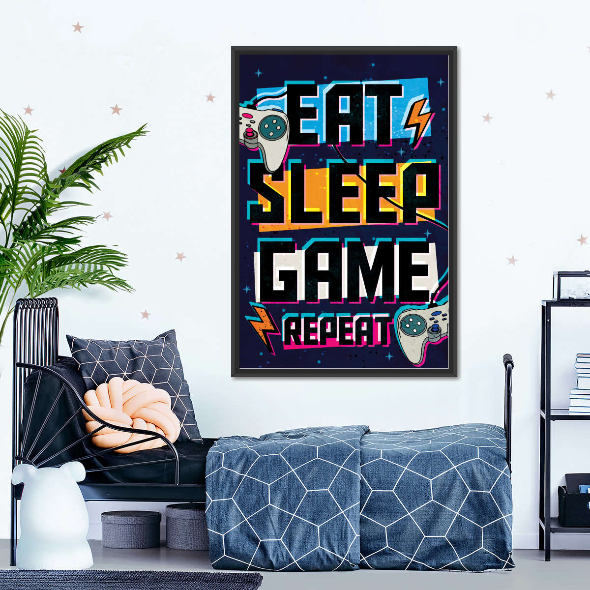 نیند گیم پوسٹر وال آرٹ کھائیں