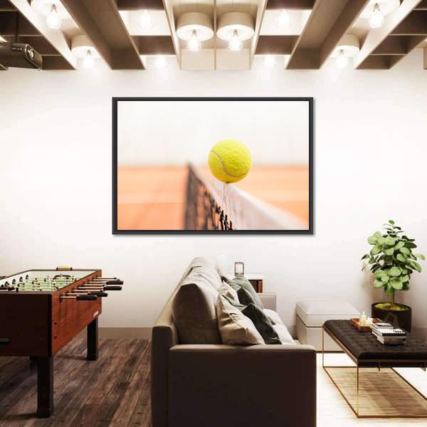 Tennis Ball Hitting Net Canvas Wall Art-3 Horizontal-Gallery Wrap-25" x 16"-Tiaracle