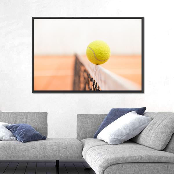 Tennis Ball Hitting Net Canvas Wall Art-1 Piece-Floating Frame-24" x 16"-Tiaracle