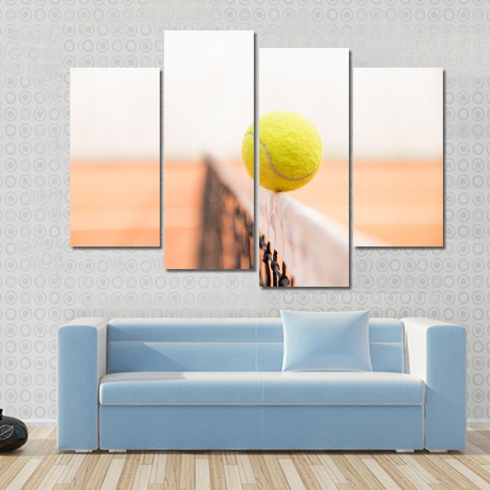 Tennis Ball Hitting Net Canvas Wall Art-4 Pop-Gallery Wrap-50" x 32"-Tiaracle