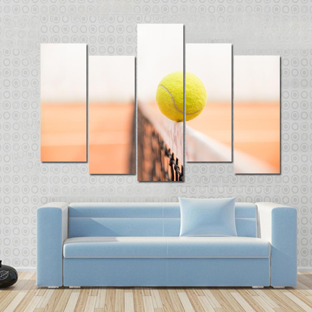 Tennis Ball Hitting Net Canvas Wall Art-5 Pop-Gallery Wrap-47" x 32"-Tiaracle