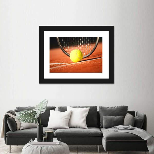 Tennis Ball & Racket Canvas Wall Art-1 Piece-Framed Print-20" x 16"-Tiaracle