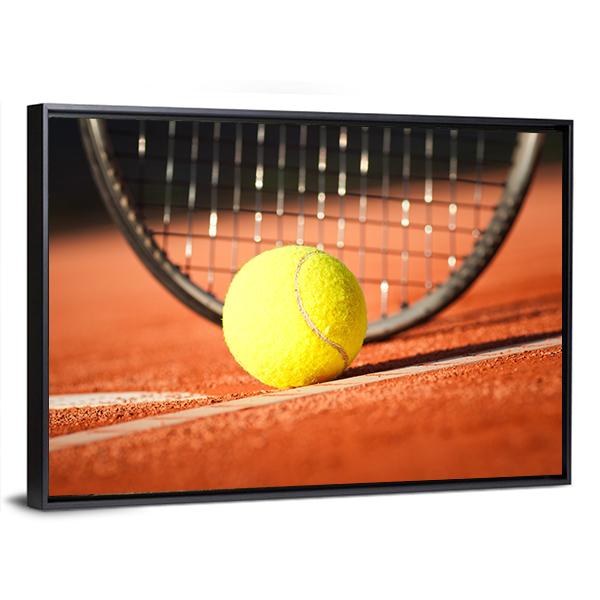 Tennis Ball & Racket Canvas Wall Art-3 Horizontal-Gallery Wrap-25" x 16"-Tiaracle