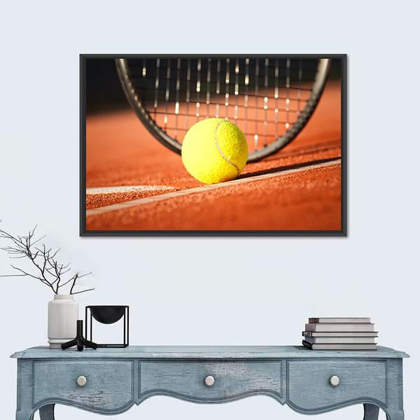 Tennis Ball & Racket Canvas Wall Art-3 Horizontal-Gallery Wrap-25" x 16"-Tiaracle