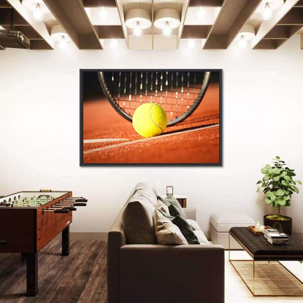 Tennis Ball & Racket Canvas Wall Art-3 Horizontal-Gallery Wrap-25" x 16"-Tiaracle