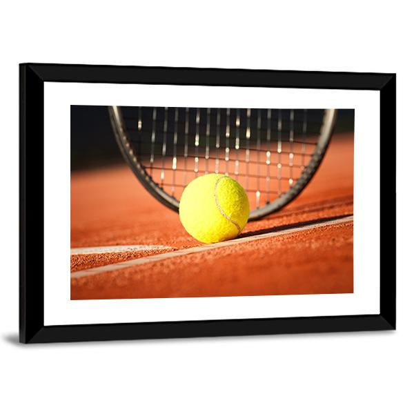 Tennis Ball & Racket Canvas Wall Art-3 Horizontal-Gallery Wrap-25" x 16"-Tiaracle