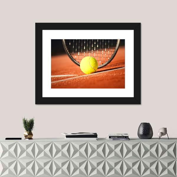 Tennis Ball & Racket Canvas Wall Art-3 Horizontal-Gallery Wrap-25" x 16"-Tiaracle