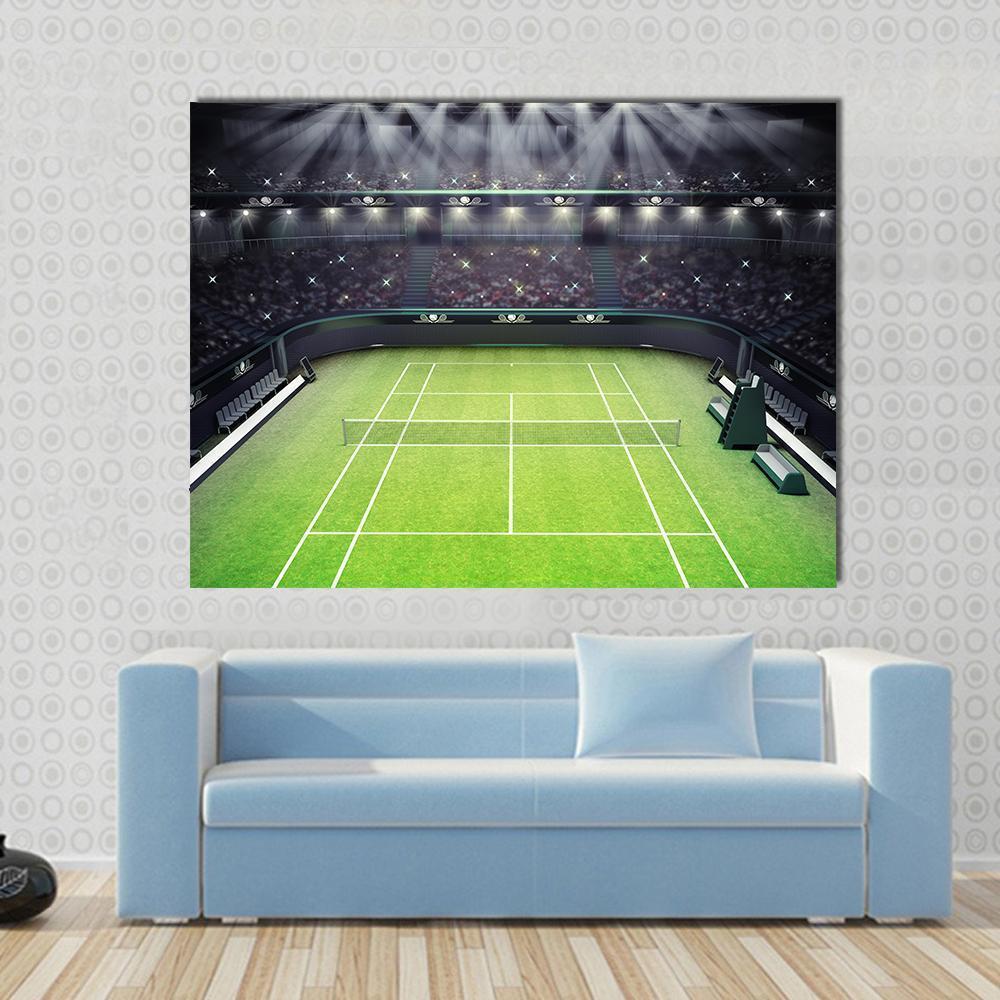 Tennis Stadium Canvas Wall Art-1 Piece-Gallery Wrap-48" x 32"-Tiaracle