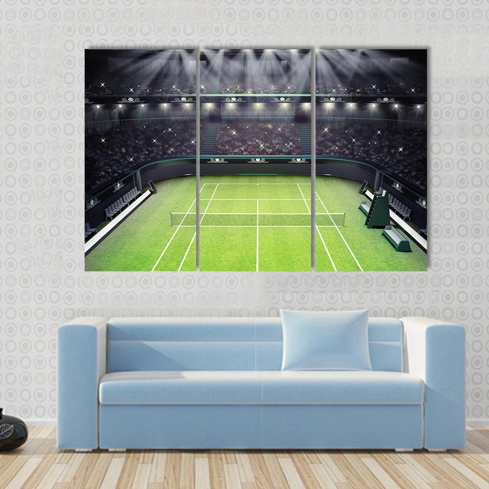 Tennis Stadium Canvas Wall Art-3 Horizontal-Gallery Wrap-37" x 24"-Tiaracle