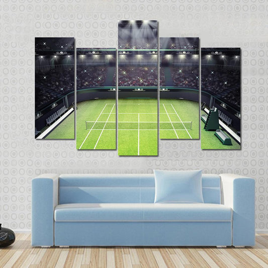 Tennis Stadium Canvas Wall Art-5 Pop-Gallery Wrap-47" x 32"-Tiaracle