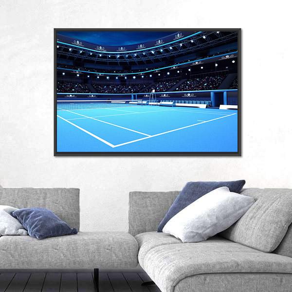 Tennis Court Canvas Wall Art-1 Piece-Floating Frame-24" x 16"-Tiaracle