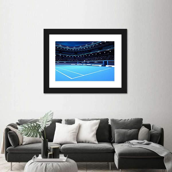 Tennis Court Canvas Wall Art-1 Piece-Framed Print-20" x 16"-Tiaracle