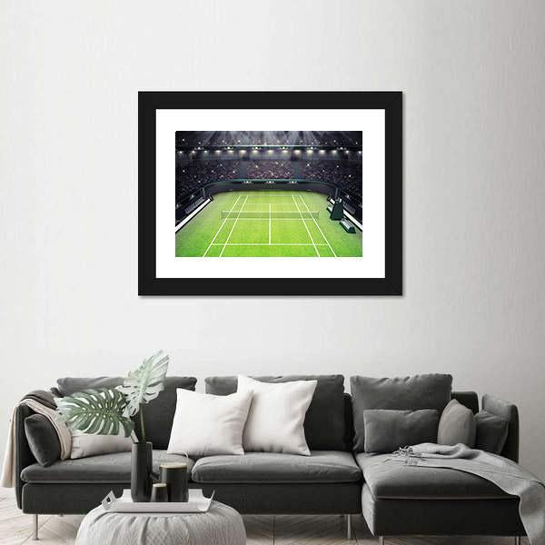 Tennis Stadium Canvas Wall Art-1 Piece-Framed Print-20" x 16"-Tiaracle