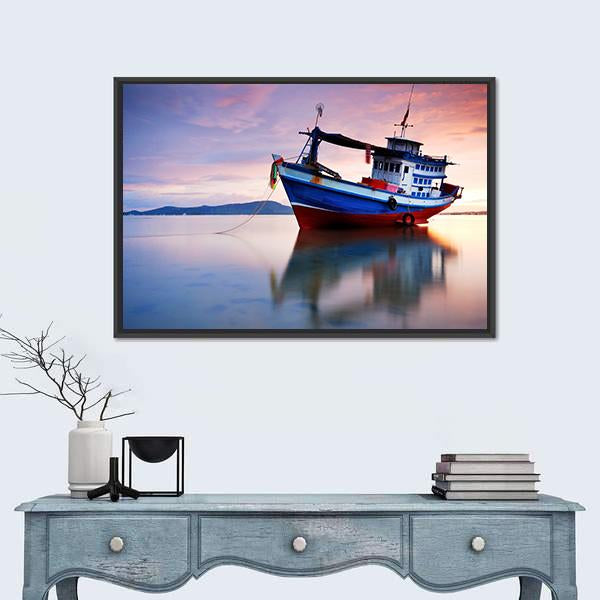 Thai Fishing Boat Canvas Wall Art-3 Horizontal-Gallery Wrap-25" x 16"-Tiaracle