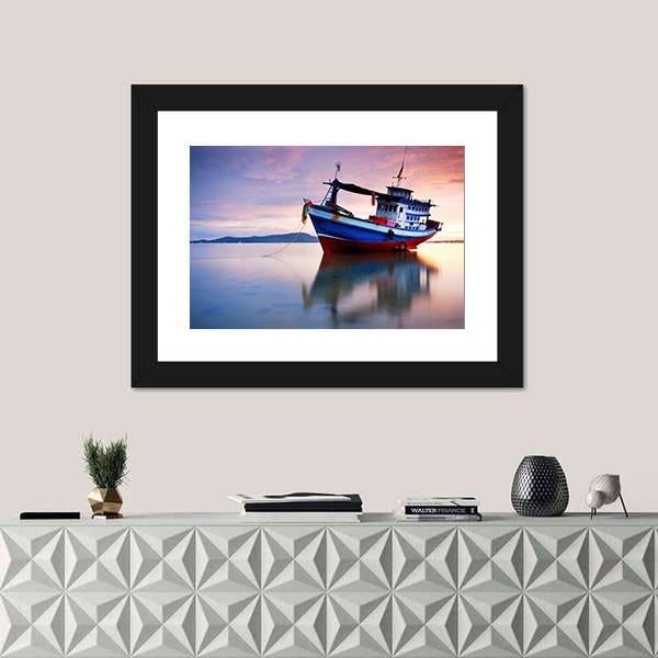 Thai Fishing Boat Canvas Wall Art-3 Horizontal-Gallery Wrap-25" x 16"-Tiaracle