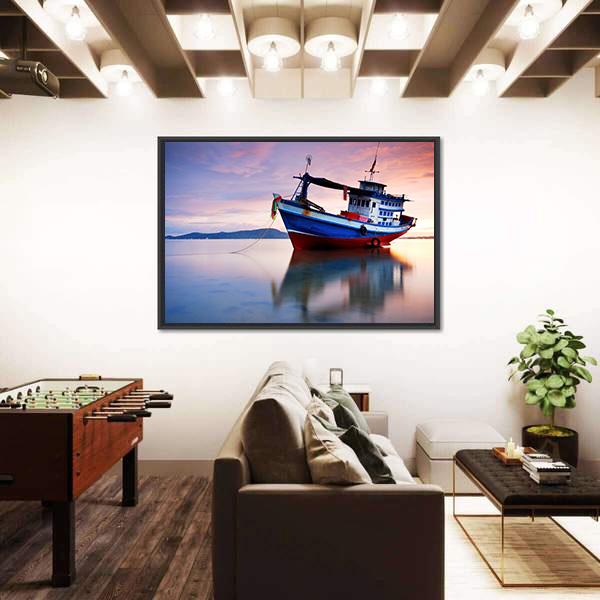 Thai Fishing Boat Canvas Wall Art-3 Horizontal-Gallery Wrap-25" x 16"-Tiaracle