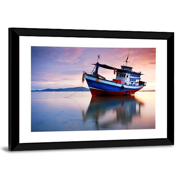 Thai Fishing Boat Canvas Wall Art-3 Horizontal-Gallery Wrap-25" x 16"-Tiaracle