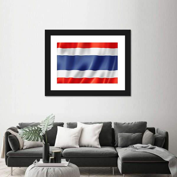 Thailand Flag Canvas Wall Art-1 Piece-Framed Print-20" x 16"-Tiaracle