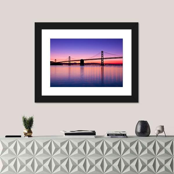 The Bay Bridge San Francisco Canvas Wall Art-3 Horizontal-Gallery Wrap-25" x 16"-Tiaracle