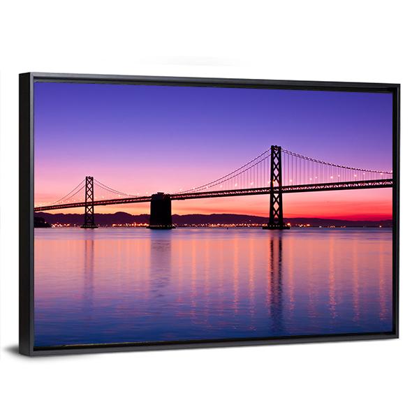 The Bay Bridge San Francisco Canvas Wall Art-3 Horizontal-Gallery Wrap-25" x 16"-Tiaracle