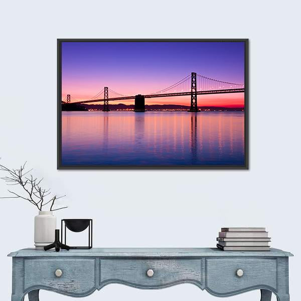 The Bay Bridge San Francisco Canvas Wall Art-3 Horizontal-Gallery Wrap-25" x 16"-Tiaracle