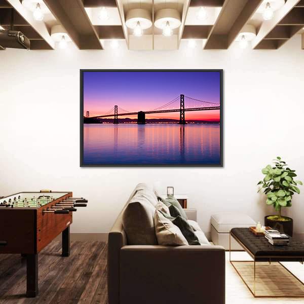 The Bay Bridge San Francisco Canvas Wall Art-3 Horizontal-Gallery Wrap-25" x 16"-Tiaracle
