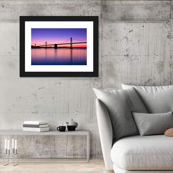 The Bay Bridge San Francisco Canvas Wall Art-3 Horizontal-Gallery Wrap-25" x 16"-Tiaracle