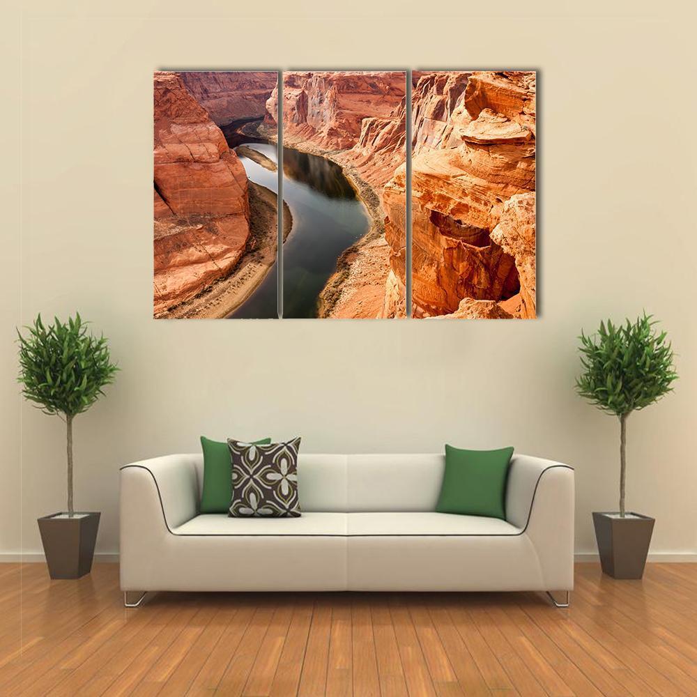 Colorado River Meanders Canvas Wall Art-3 Horizontal-Gallery Wrap-37" x 24"-Tiaracle
