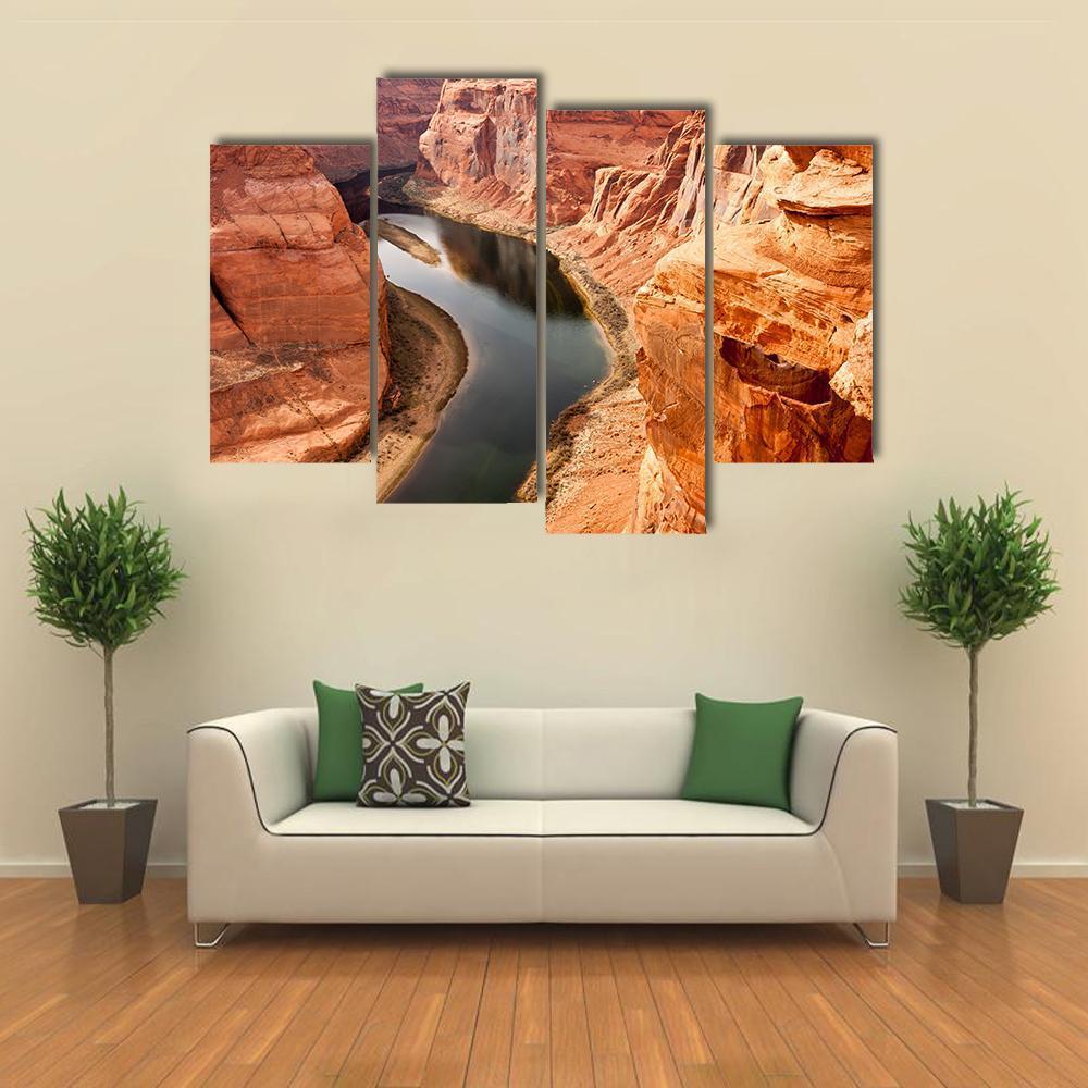 Colorado River Meanders Canvas Wall Art-4 Pop-Gallery Wrap-50" x 32"-Tiaracle
