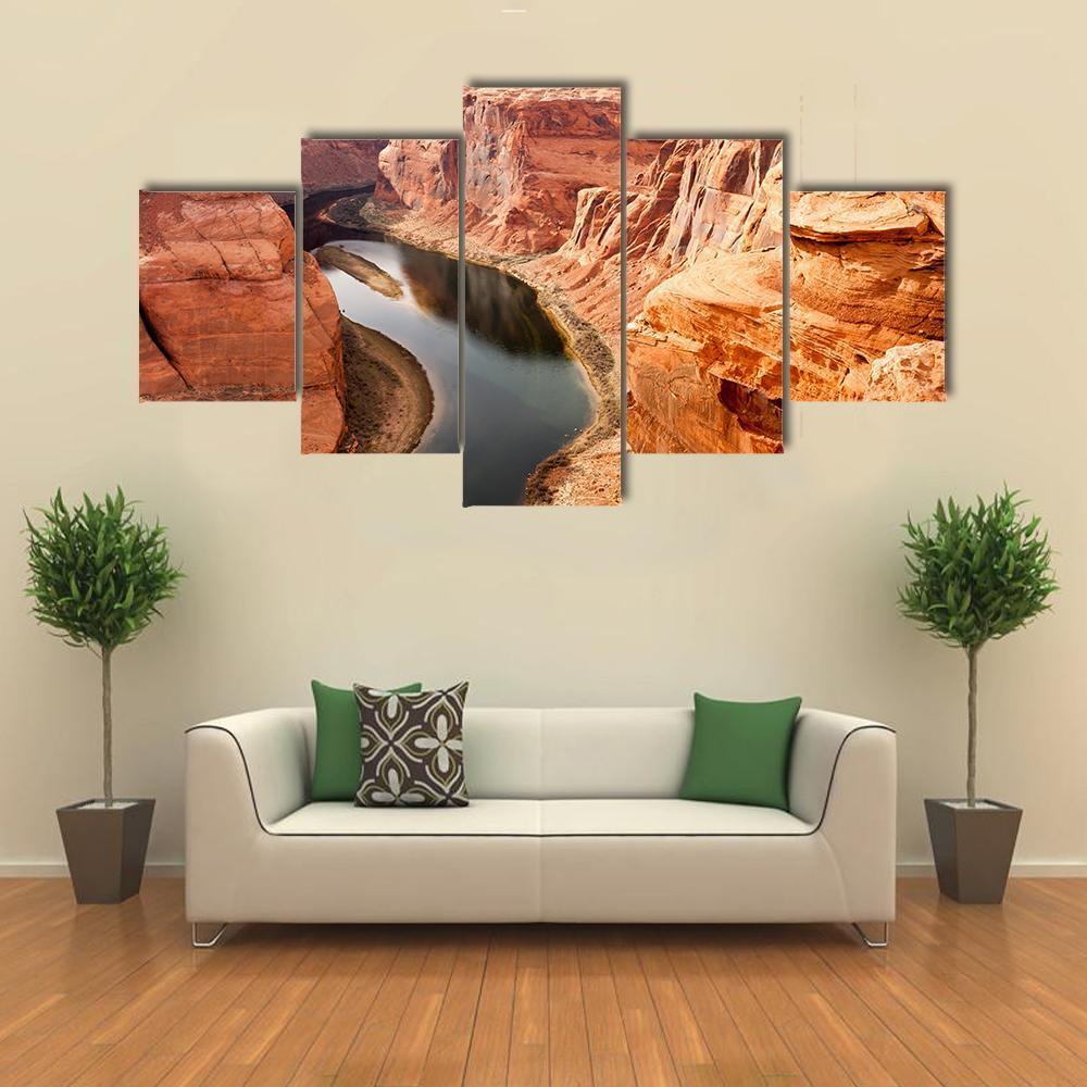 Colorado River Meanders Canvas Wall Art-5 Star-Gallery Wrap-62" x 32"-Tiaracle