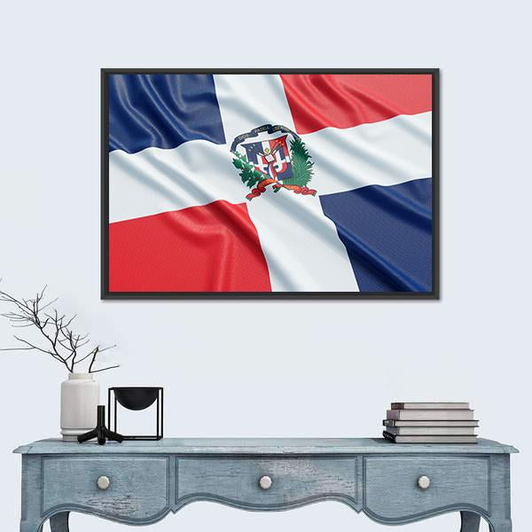 The Dominican Republic Flag Canvas Wall Art-3 Horizontal-Gallery Wrap-25" x 16"-Tiaracle