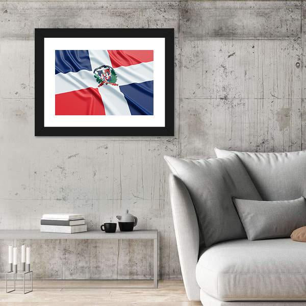 The Dominican Republic Flag Canvas Wall Art-3 Horizontal-Gallery Wrap-25" x 16"-Tiaracle