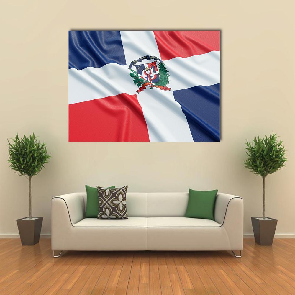 The Dominican Republic Flag Canvas Wall Art-1 Piece-Gallery Wrap-48" x 32"-Tiaracle