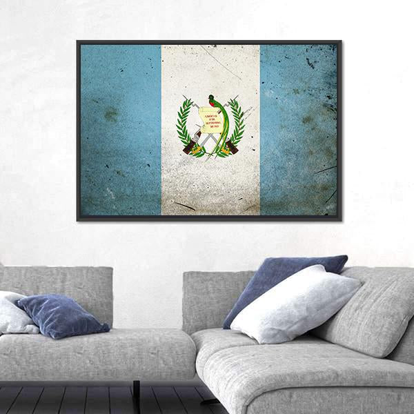 The Flag Of Guatemala Canvas Wall Art-1 Piece-Floating Frame-24" x 16"-Tiaracle