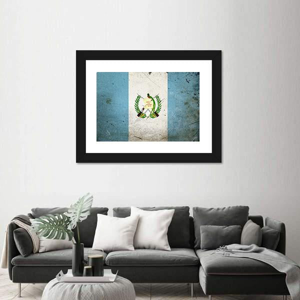 The Flag Of Guatemala Canvas Wall Art-1 Piece-Framed Print-20" x 16"-Tiaracle